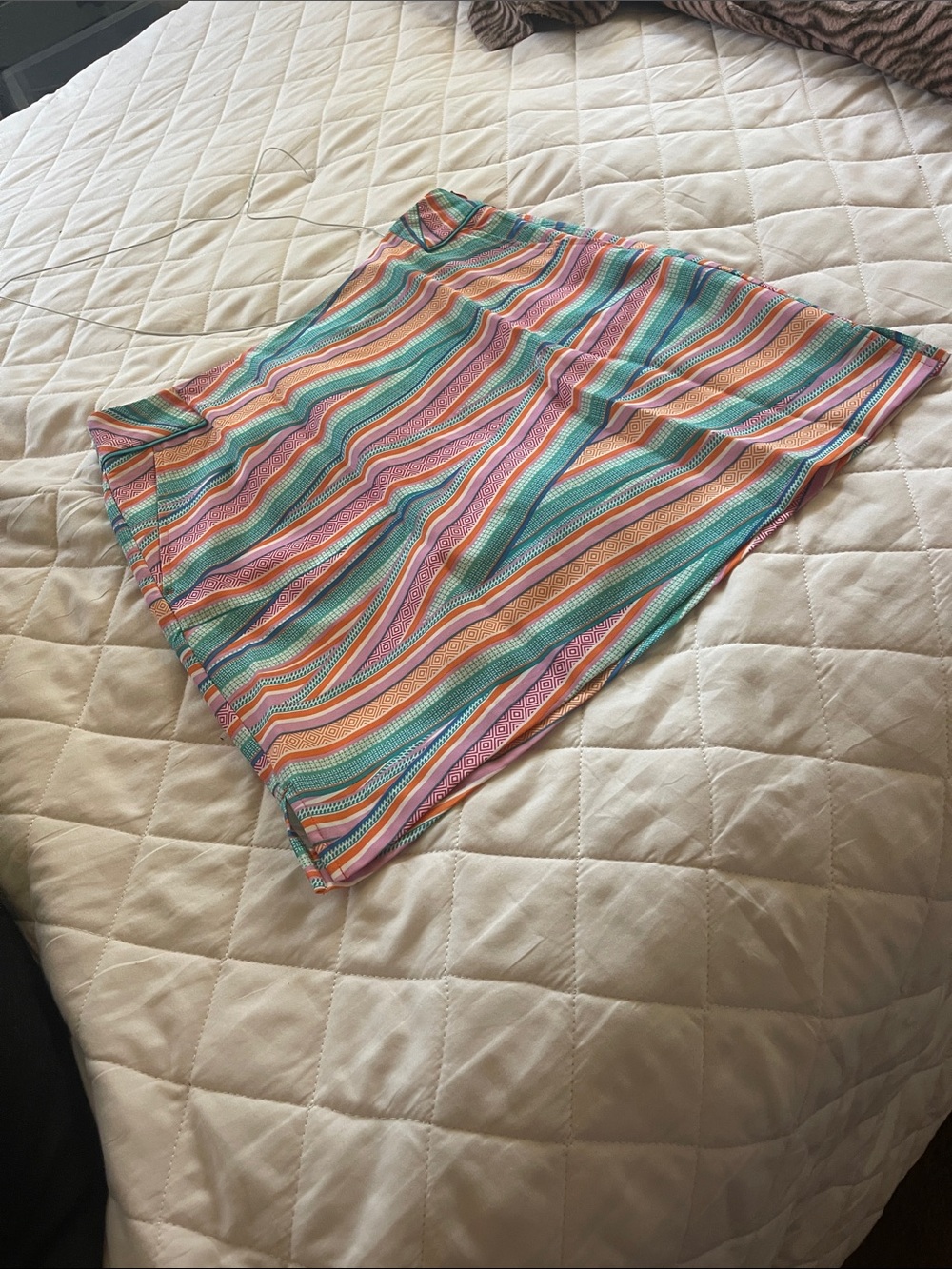 EP Pro Striped Mini Skirt in Mint, Peach, Pink & Orange with shorts . Size 8